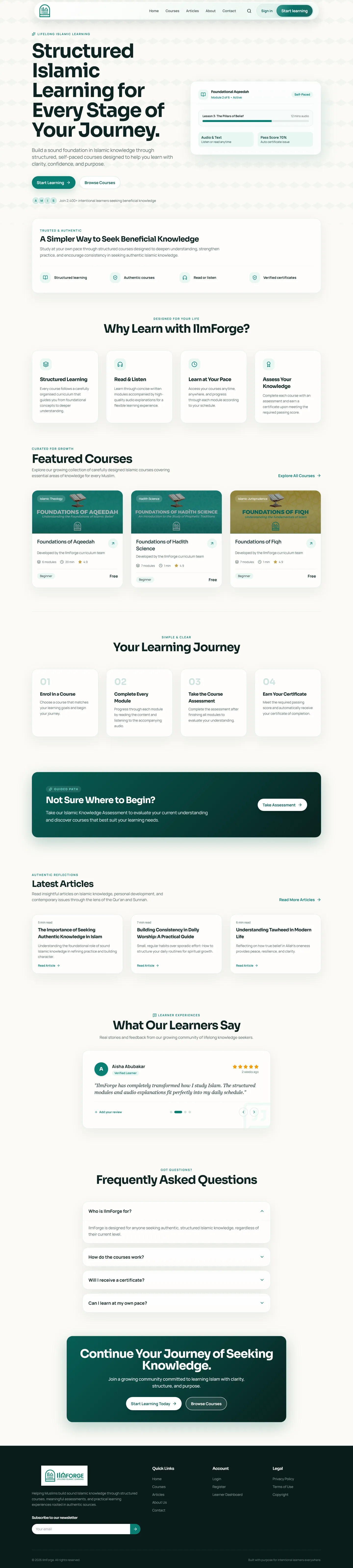 Full page capture of the IlmForge homepage